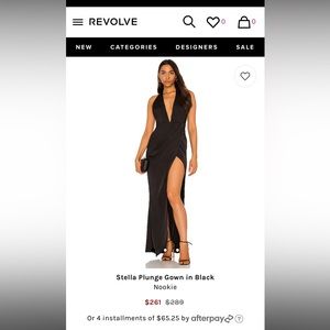 Nookie Black Satin Halter Evening Dress